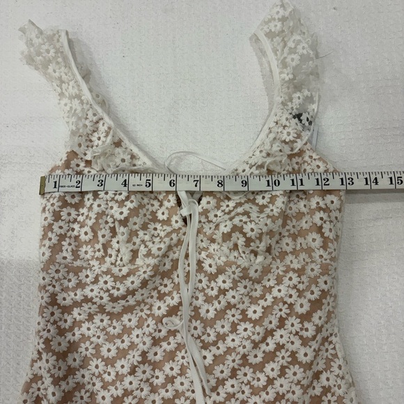 NWT City Studio White & Tan Floral Lace Soft Girl Mini Party Dress Size 3 - Picture 7 of 14